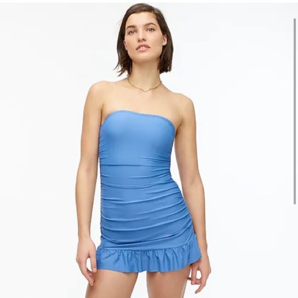 J crew Ruched bandeau swim dress L2585